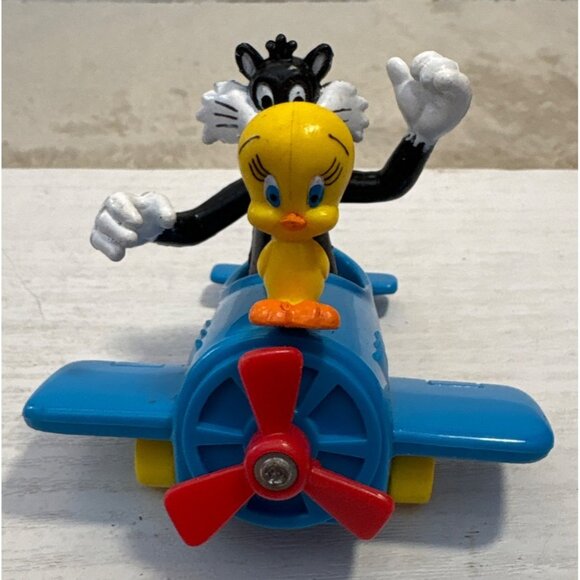Mcdonald's Happy Meal 1989 Looney Tunes Tweety Bird & Sylvester Plane Figure - Picture 2 of 8